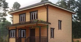 Двухэтажный дом из бруса в Лангепасе от Строй-Лнг - строительство от 137358 руб.